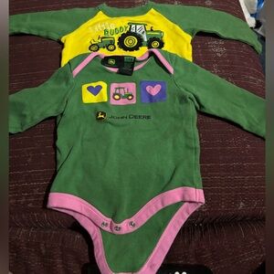 John Deere 3/6 month long sleeve Kids Onesie